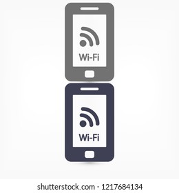 Telephone and Wi fi  vector icon 