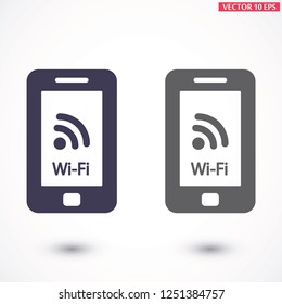 Telephone and Wi fi  vector icon 