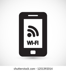 Telephone and Wi fi  vector icon 