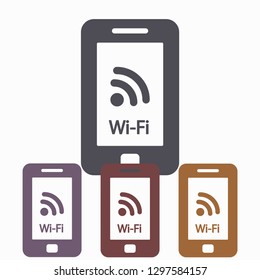 Telephone and Wi fi  vector icon 