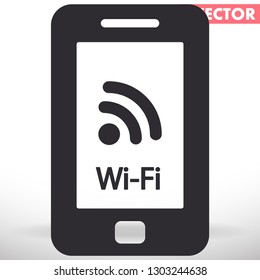 Telephone and Wi fi  vector icon 