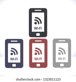 Telephone and Wi fi  vector icon 