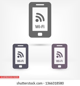 Telephone and Wi fi  vector icon 