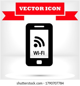 Telephone and Wi fi vector icon , lorem ipsum Flat design