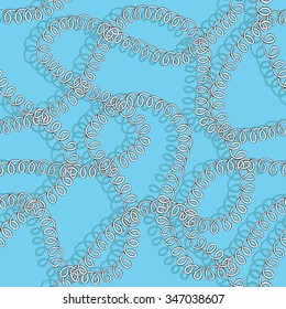 Telephone Wire seamless pattern No.3. Simple intertwined telephone cables with shadows. Illustration is in eps8 vector mode, background on separate layer. 