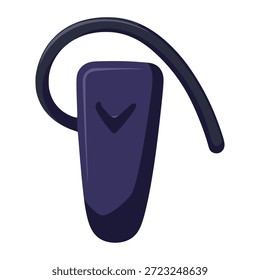 telephone wireless headset audio communication flat color vector illustration template design
