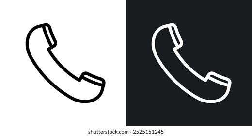 Telephoneline in Thin line black color. flat simple vector symbols illustration.