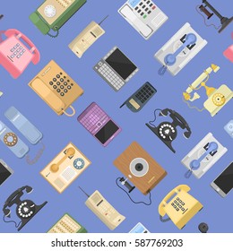 Telephones vector icons sealess pattern isolated