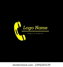 telephone-shaped logo design, very suitable for the communications and technology fields