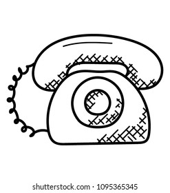 
Telephonic chat, contact doodle design icon
