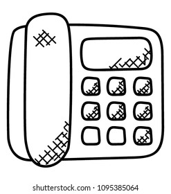 
Telephonic chat, contact doodle design icon
