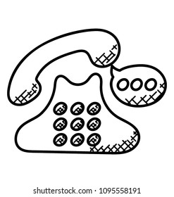 
Telephonic chat, contact doodle design icon
