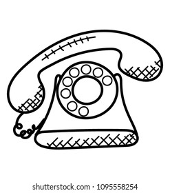 
Telephonic chat, contact doodle design icon
