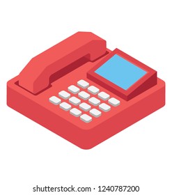 Telephonic chat, landline isometric  design icon