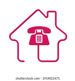 Telefonía y comunicación, icono de utilidad. Ilustración de material vectorial, estilo plano