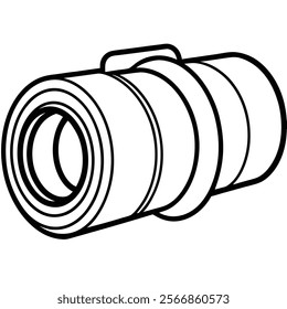 Telephoto Lens flat vector illustration white background