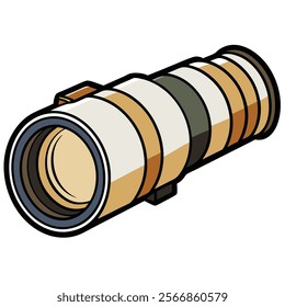 Telephoto Lens flat vector illustration white background