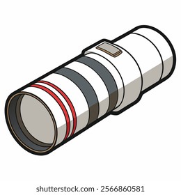 Telephoto Lens flat vector illustration white background