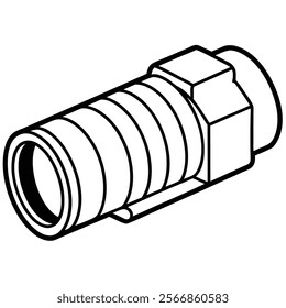 Telephoto Lens flat vector illustration white background