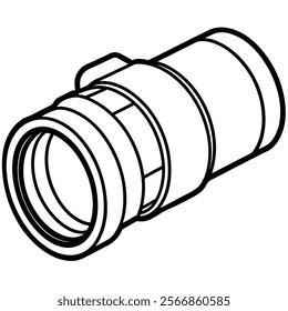 Telephoto Lens flat vector illustration white background