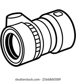 Telephoto Lens flat vector illustration white background