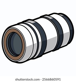 Telephoto Lens flat vector illustration white background