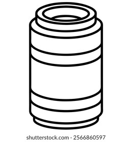 Telephoto Lens flat vector illustration white background