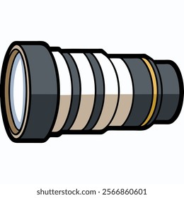 Telephoto Lens flat vector illustration white background