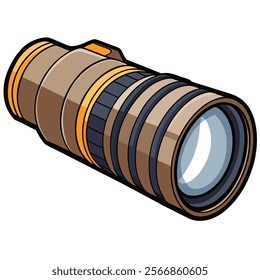 Telephoto Lens flat vector illustration white background