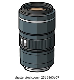 Telephoto Lens flat vector illustration white background