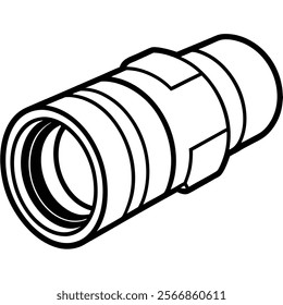 Telephoto Lens flat vector illustration white background