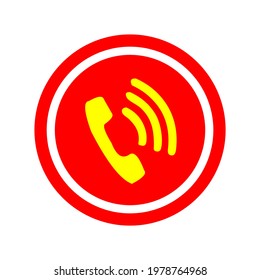 Telepon vector red yellow icon, the logo telepon red yellow icon, vector icon telepon red yellow icon