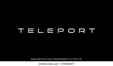 Teleport, Clean Geometric Futuristic Font Vector Alphabet