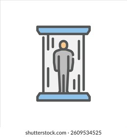 teleport filled outline icon. teleport color line illustration.
