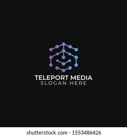 teleport media logo vector concept with simple, modern and unique styles