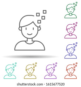 Teleport, technology in multi color style icon. Simple thin line, outline vector of future world icons for ui and ux, website or mobile application