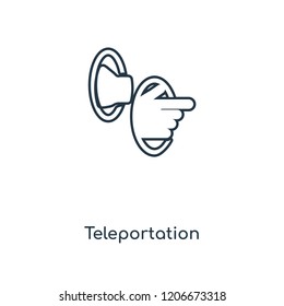 Teleportation concept line icon. Linear Teleportation concept outline symbol design. This simple element illustration can be used for web and mobile UI/UX.
