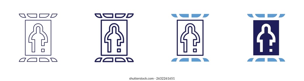 Teleportation icon in 4 different styles. Thin Line, Line, Bold Line, Duotone. Duotone style. Editable stroke.