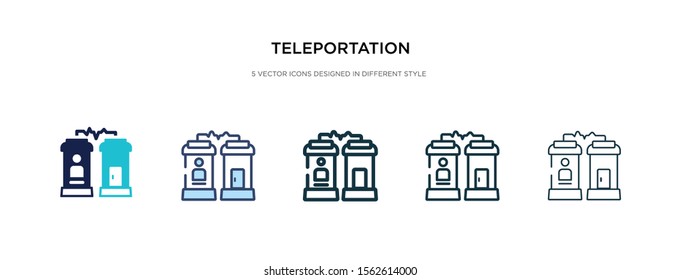 teleportation icon in different style vector illustration. two colored and black teleportation vector icons designed in filled, outline, line and stroke style can be used for web, mobile, ui