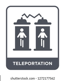teleportation icon vector on white background, teleportation trendy filled icons from Future technology collection, teleportation simple element illustration
