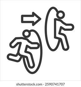 Teleportation Outline Icon Vector Illustration