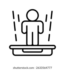 Teleportation Vector for Sci-Fi Travel and Future Transportation. Human transfer icon, instant travel idea, futuristic movement concept