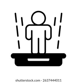 Teleportation Vector for Sci-Fi Travel and Future Transportation. Human transfer icon, instant travel idea, futuristic movement concept