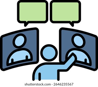 Telepresence Icon Element For Design