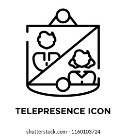 Telepresence icon vector isolated on white background, Telepresence transparent sign , line symbol or linear element design in outline style