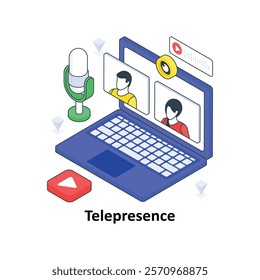 Telepresence isometric Colored illustration. EPS File stock illustration