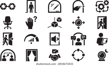Telepresence and Remote Collaboration UI UX Vector Icon Pack