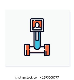 Telepresence robot color icon. Remote meeting. Robotization. Smart emerging technologies. Contemporary workplace. Futuristic office innovations concept. Isolated vector illustration