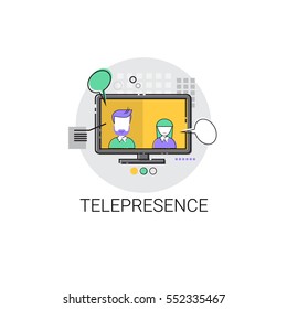 Telepresence Virtual Reality Visual Technology Icon Vector illustration