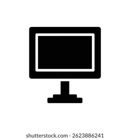 Teleprompter Display Device Icon Black Filled Representing Broadcasting